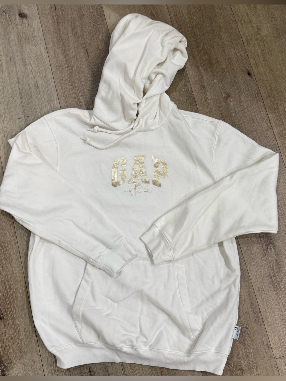 GAP Cream Hoodie with Gold Logo